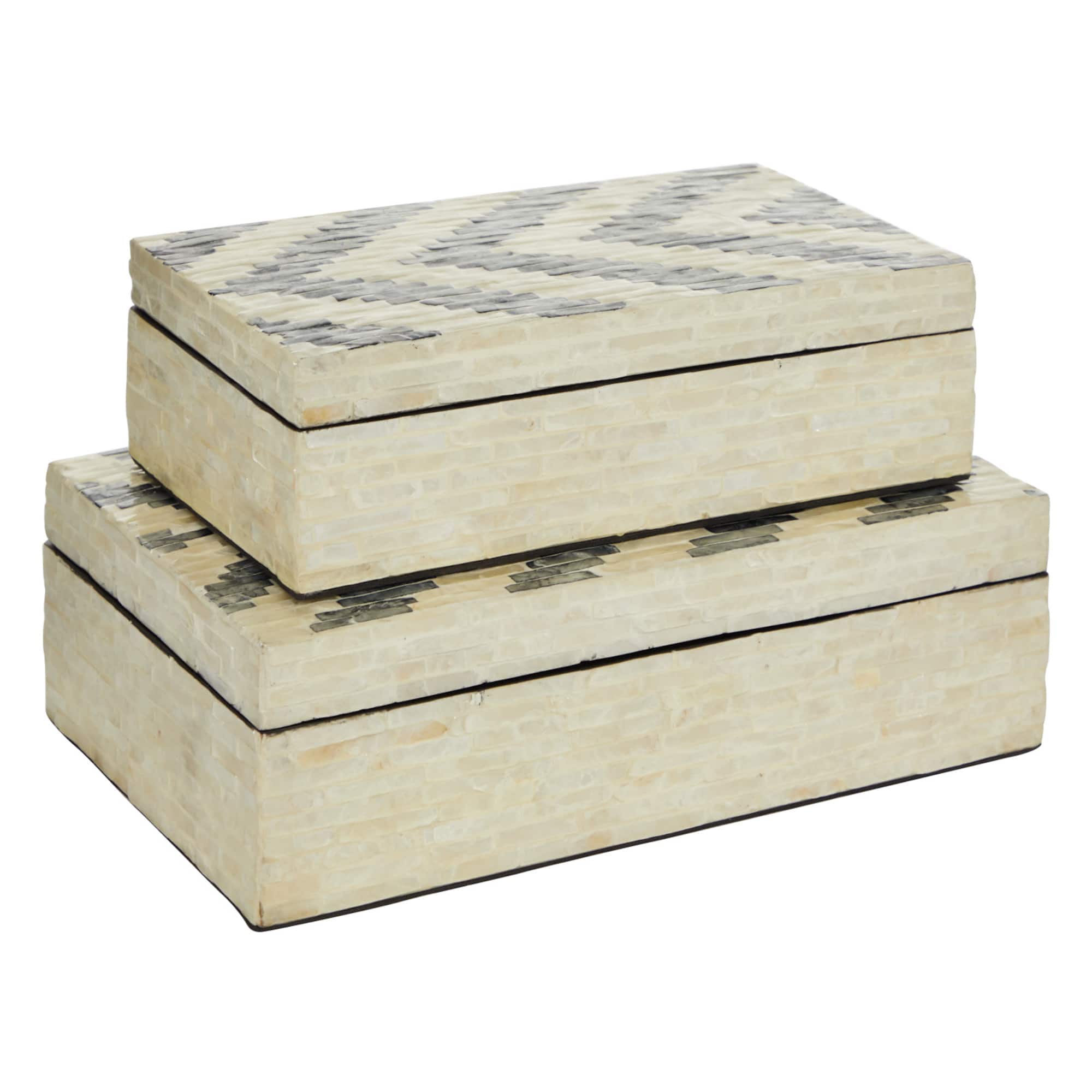 Cream Chevron Wood Modern Box Set
